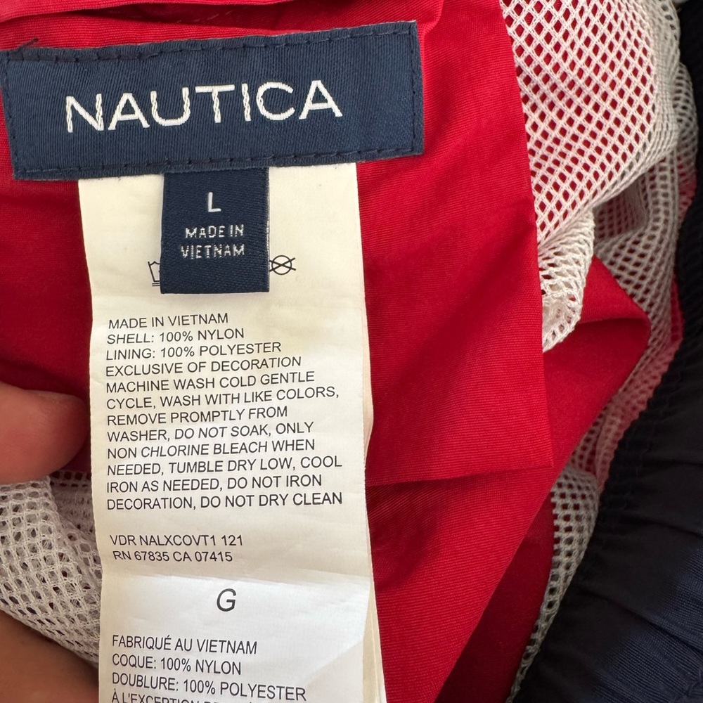 Nautica Vibrant Red Nylon Outerwear